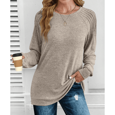 Alisa Ribbed Shoulder Long Sleeve