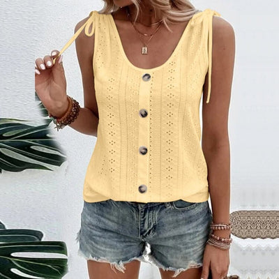 Éliane Eyelet Button-Up Top