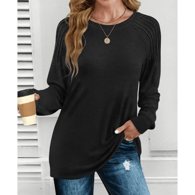 Alisa Ribbed Shoulder Long Sleeve