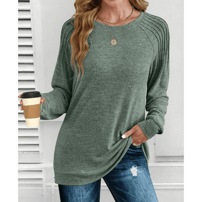 Alisa Ribbed Shoulder Long Sleeve