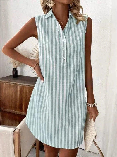 Laurienne Striped Shirt Dress