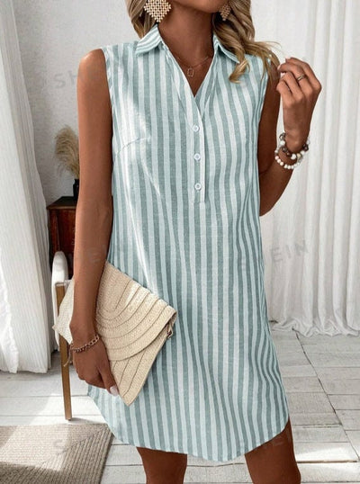 Laurienne Striped Shirt Dress