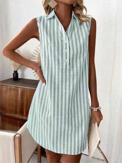 Laurienne Striped Shirt Dress