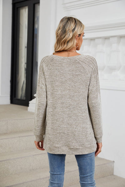 Alisa Ribbed Shoulder Long Sleeve
