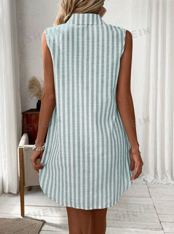 Laurienne Striped Shirt Dress