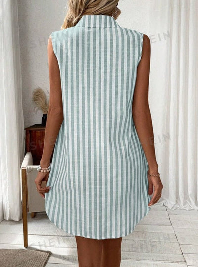 Laurienne Striped Shirt Dress