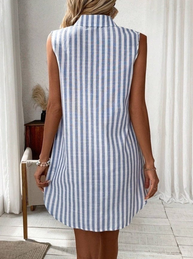 Laurienne Striped Shirt Dress