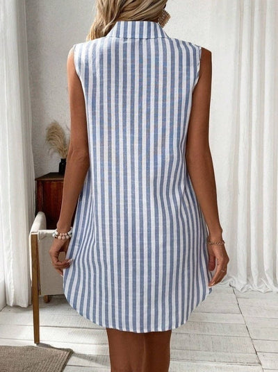 Laurienne Striped Shirt Dress