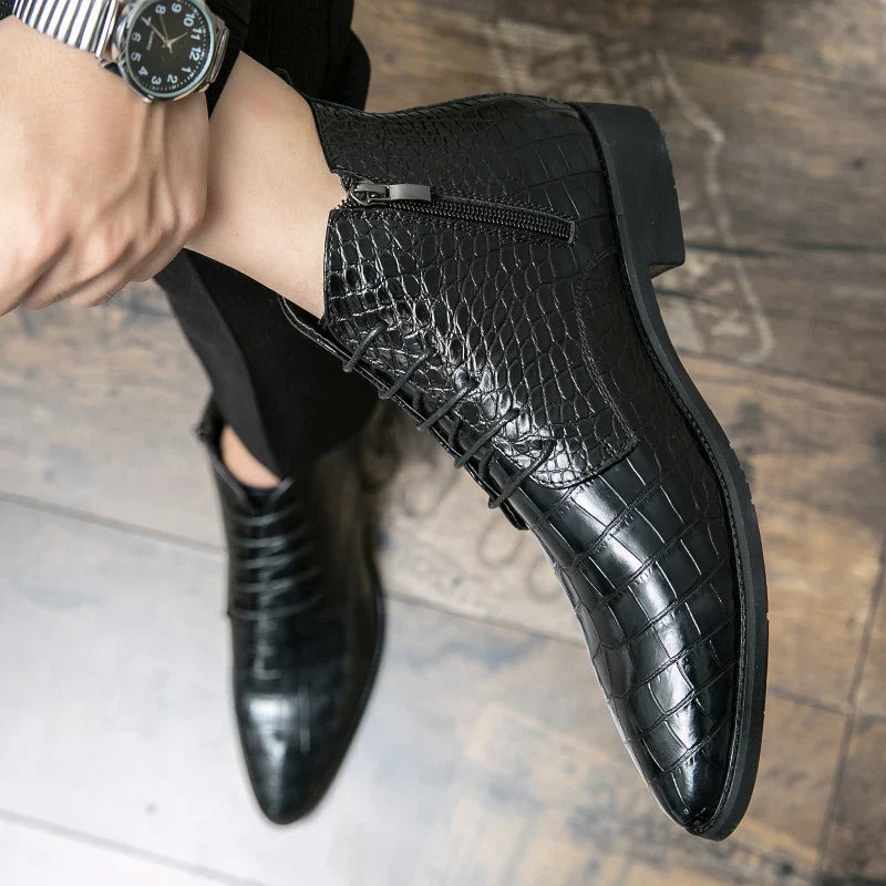 Lennox | Crocodile Leather Boots