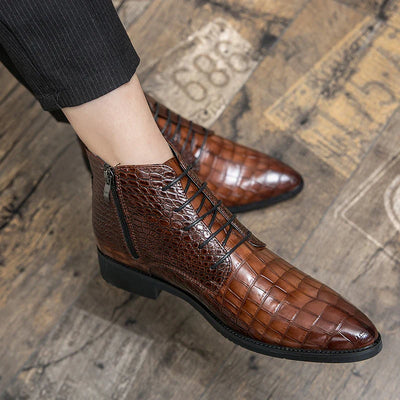 Lennox | Crocodile Leather Boots