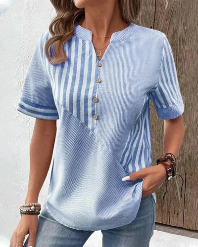 Mila Striped V-Neck Top