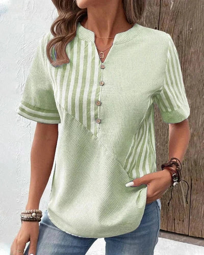 Mila Striped V-Neck Top