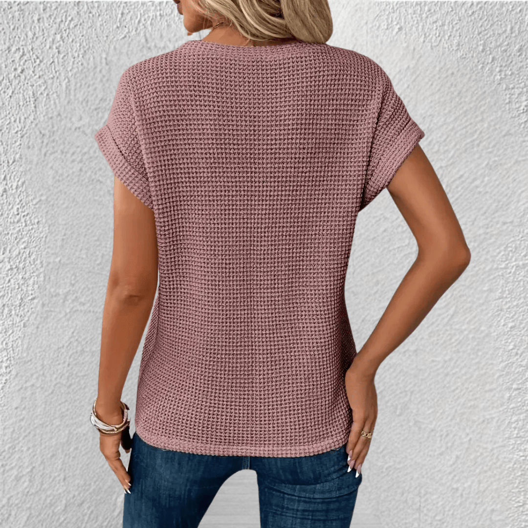 Luna Waffle-Knit Top
